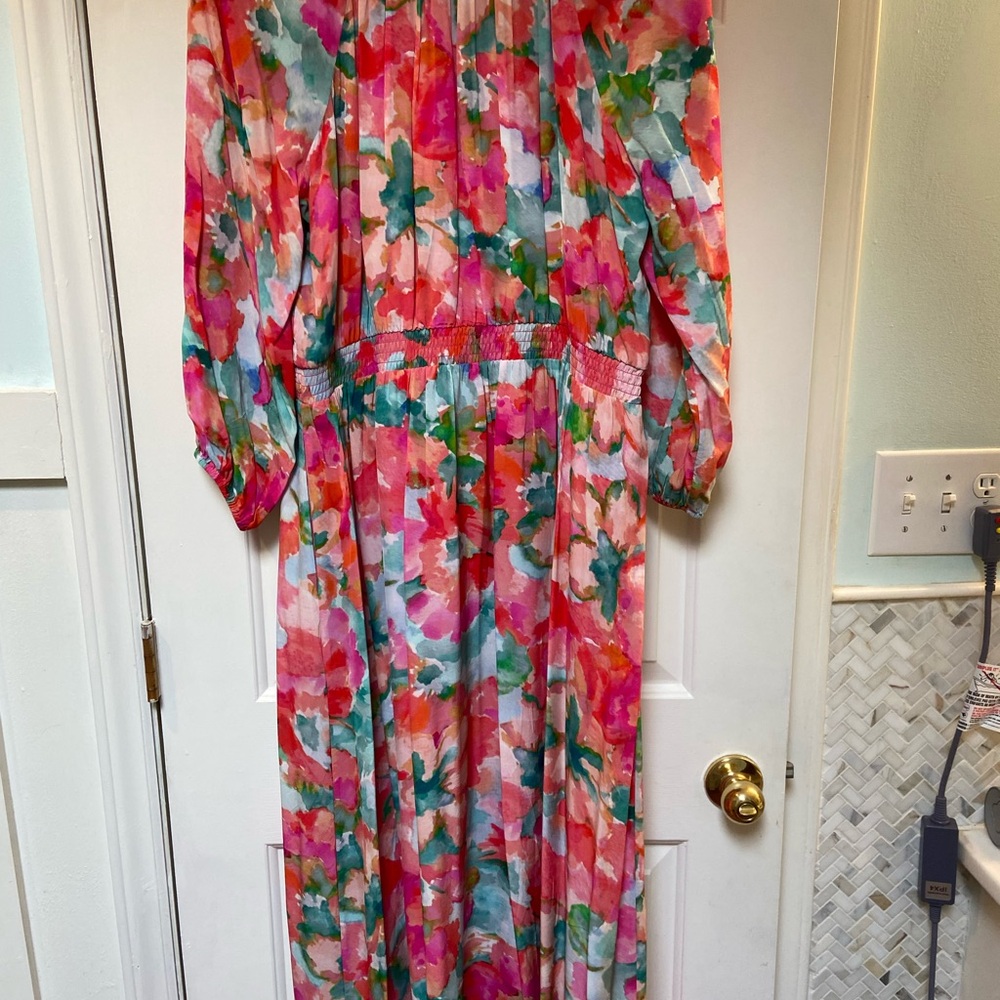 Soft Surroundings Floral Long Sleeve Maxi Dress - Picture 3 of 9
